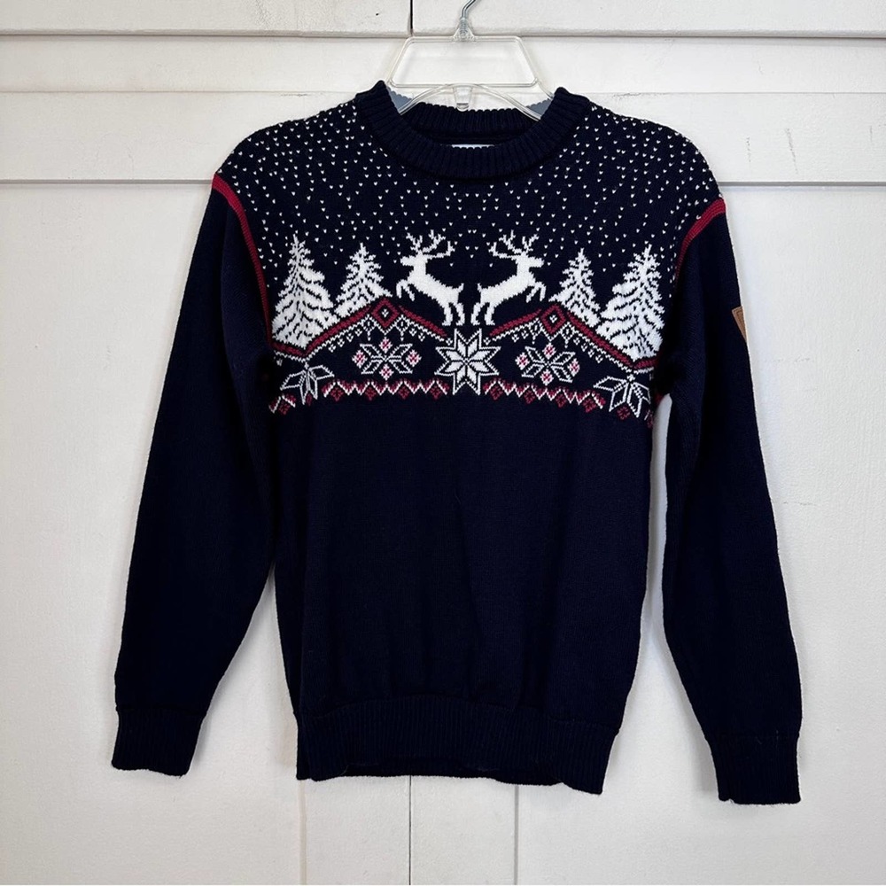 Dale of Norway Wool Reindeer Christmas Sweater 10